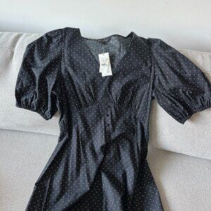 NWT Banana Republic Polka Dot Flutter Sleeve Midi Dress (Size 4)